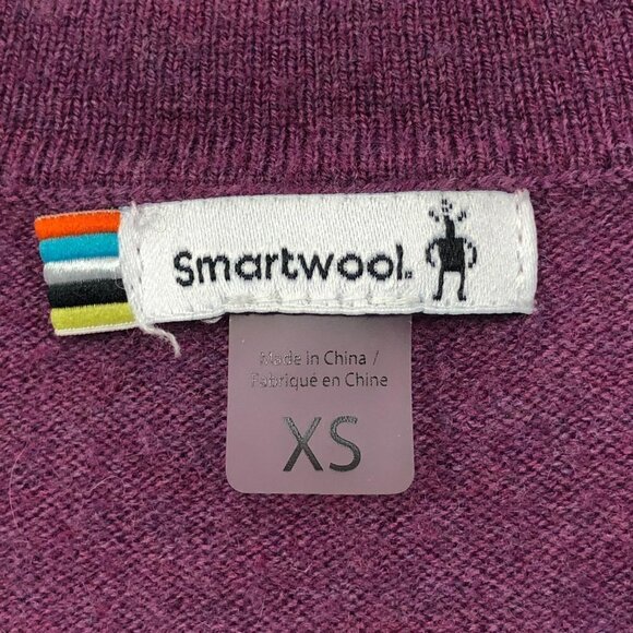 Smartwool Women's XS Shadow Pine Tunic Sweater V- Neck Purple/Black Wool Blend - Picture 4 of 6
